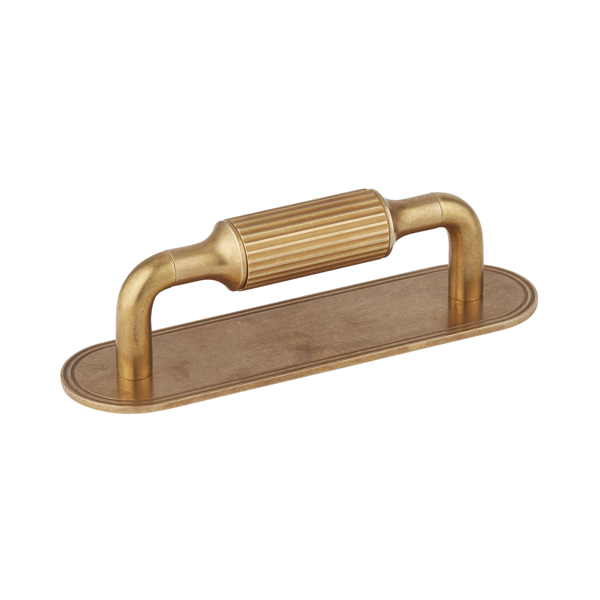 HBB - 288mm - Barwick Ridged Cabinet Pull Handle With Backplate by Armac Martin - New York Hardware
