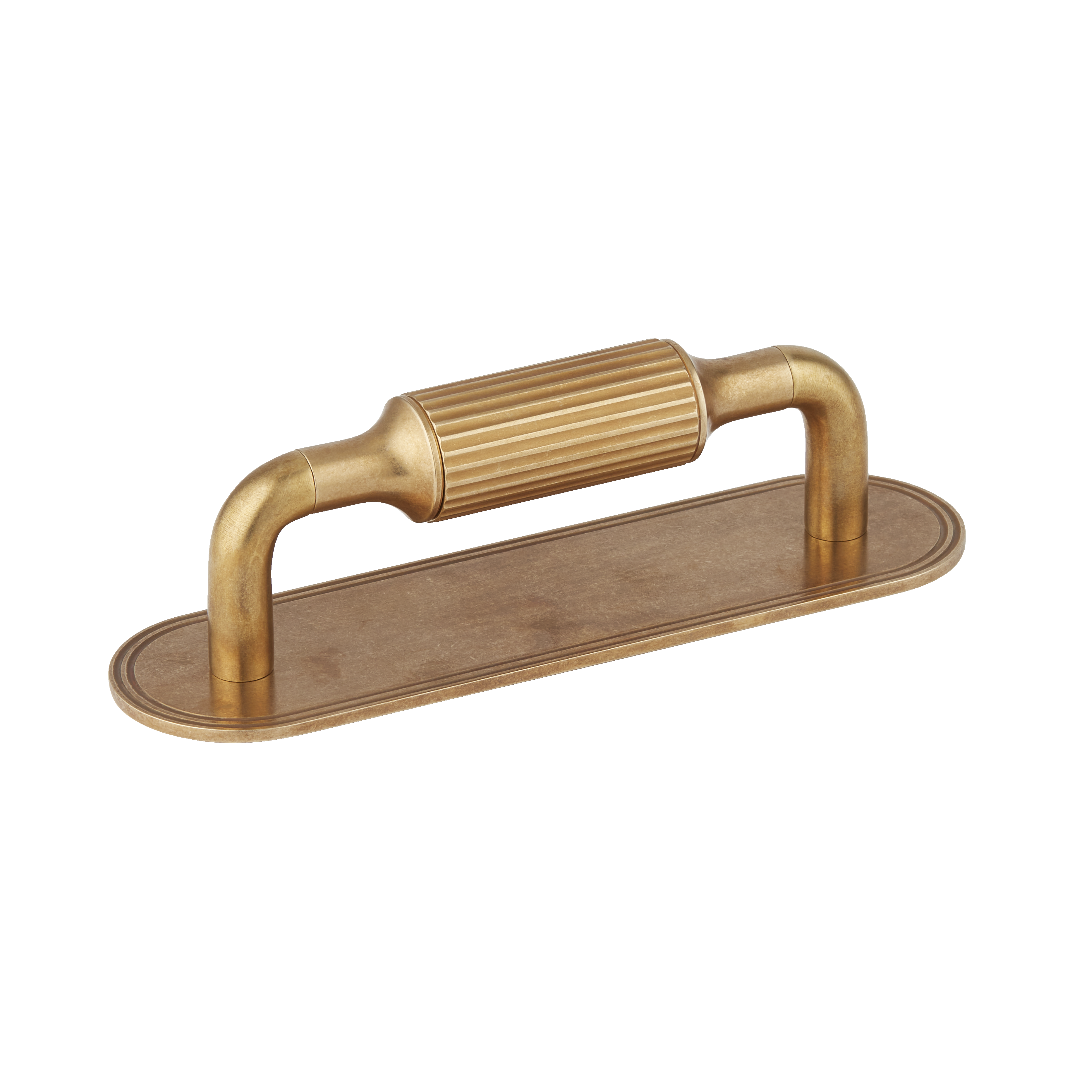 HBB - 288mm - Barwick Ridged Cabinet Pull Handle With Backplate by Armac Martin - New York Hardware