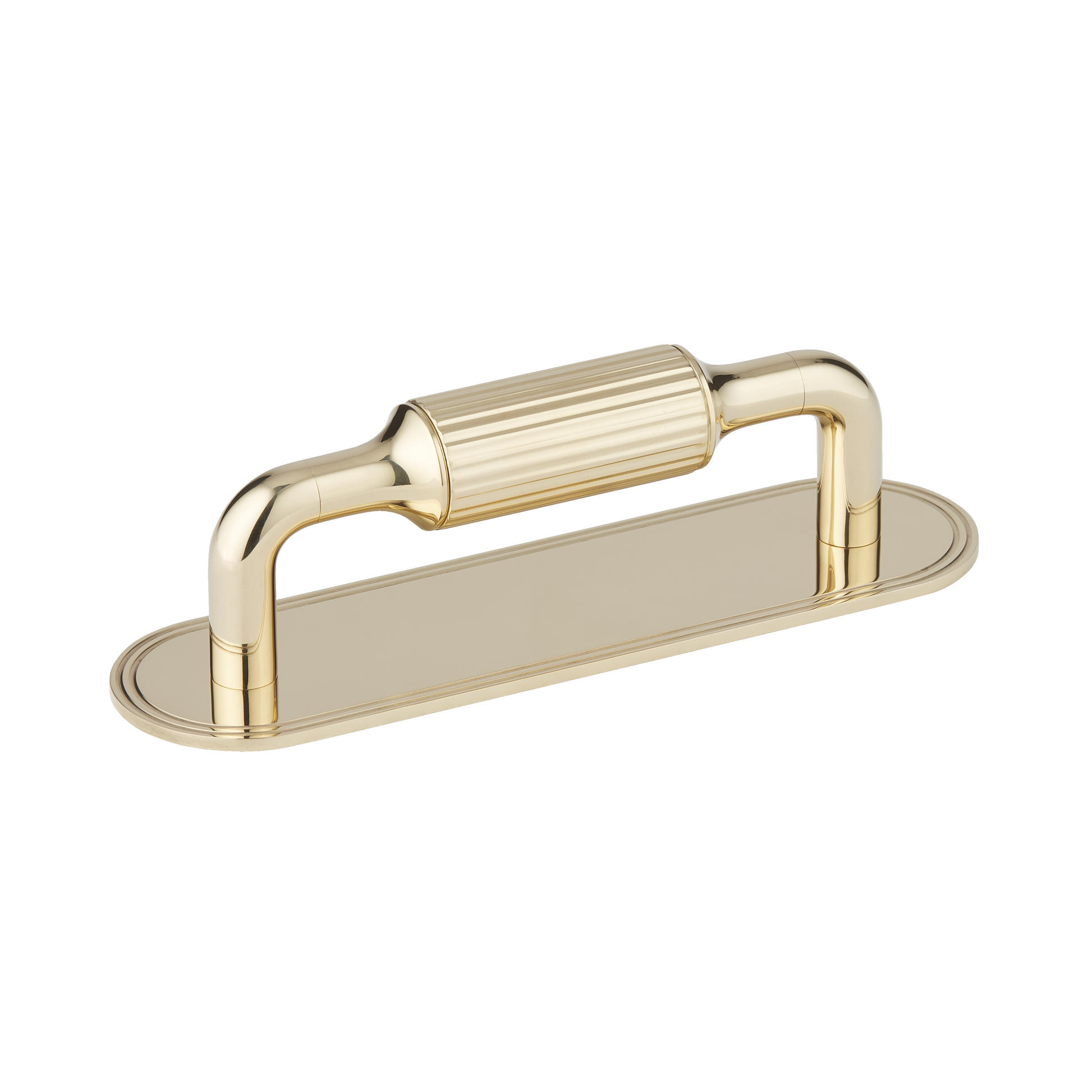 PBL - 128mm - Barwick Ridged Cabinet Pull Handle With Backplate by Armac Martin - New York Hardware