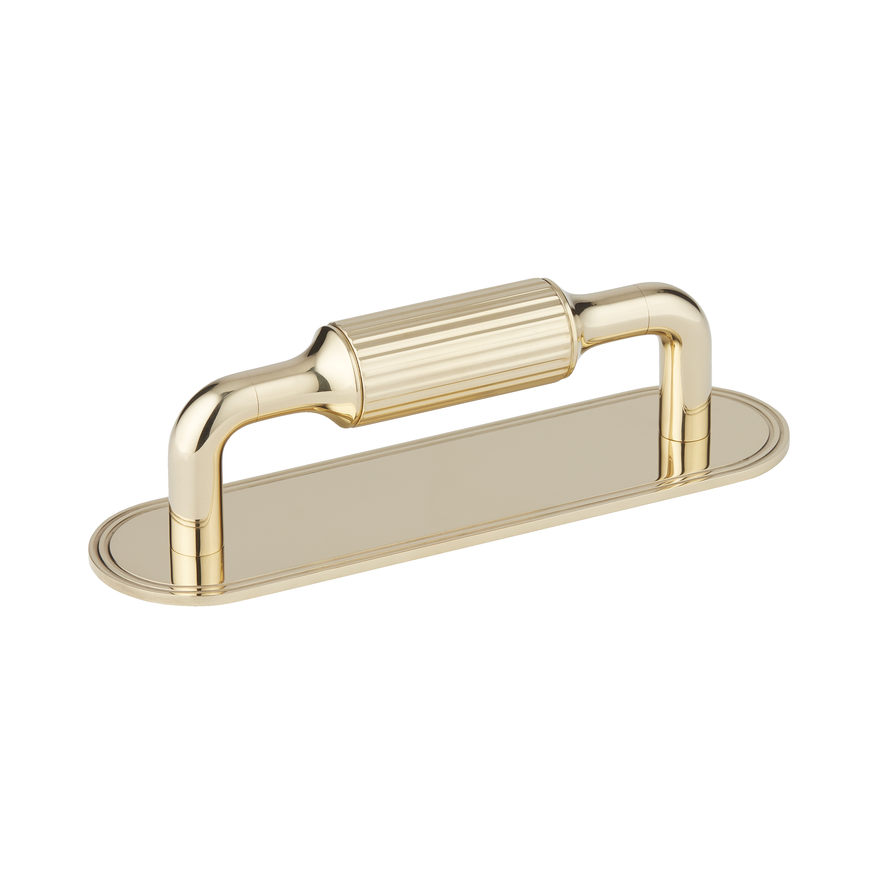 PBL - 128mm - Barwick Ridged Cabinet Pull Handle With Backplate by Armac Martin - New York Hardware