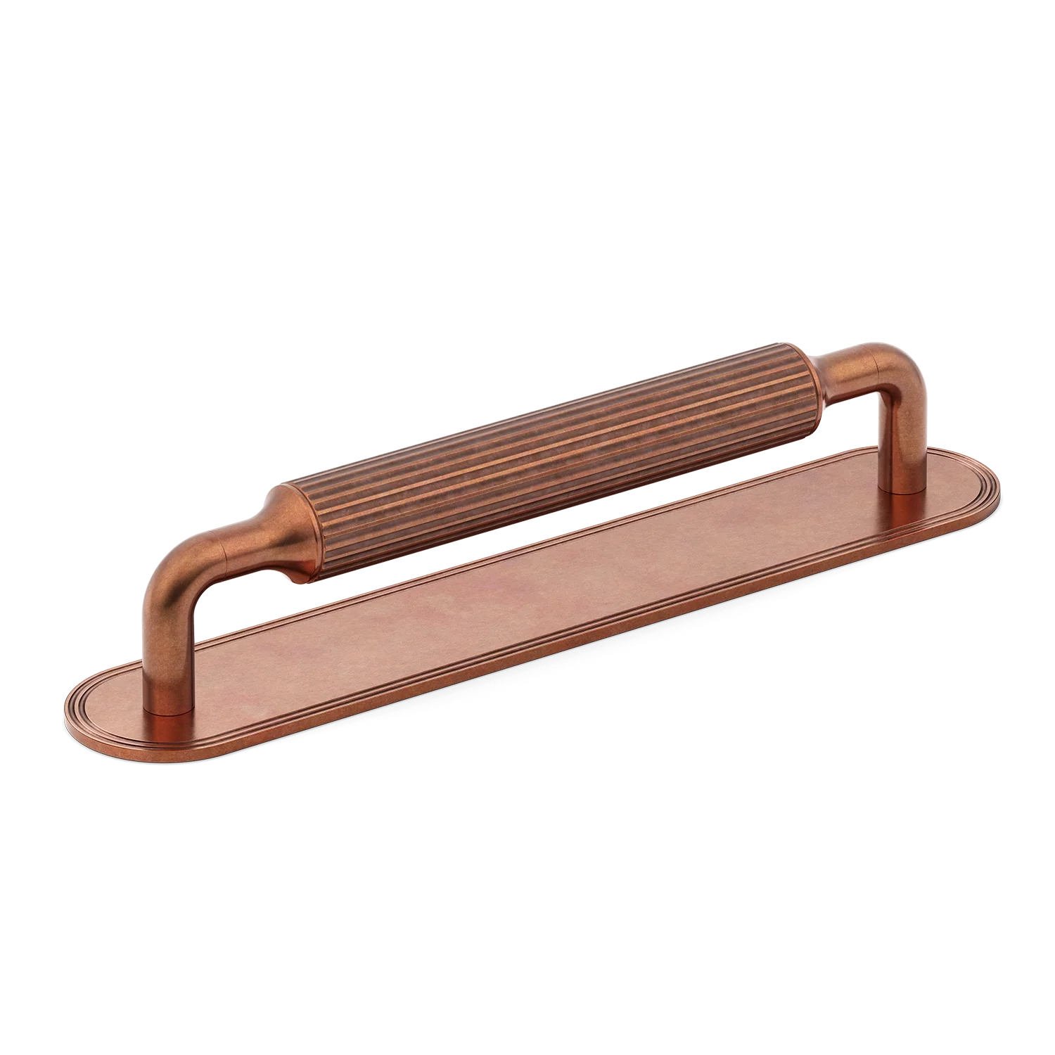 Armac Martin Barwick Ridged Cabinet Pull Handle With Backplate