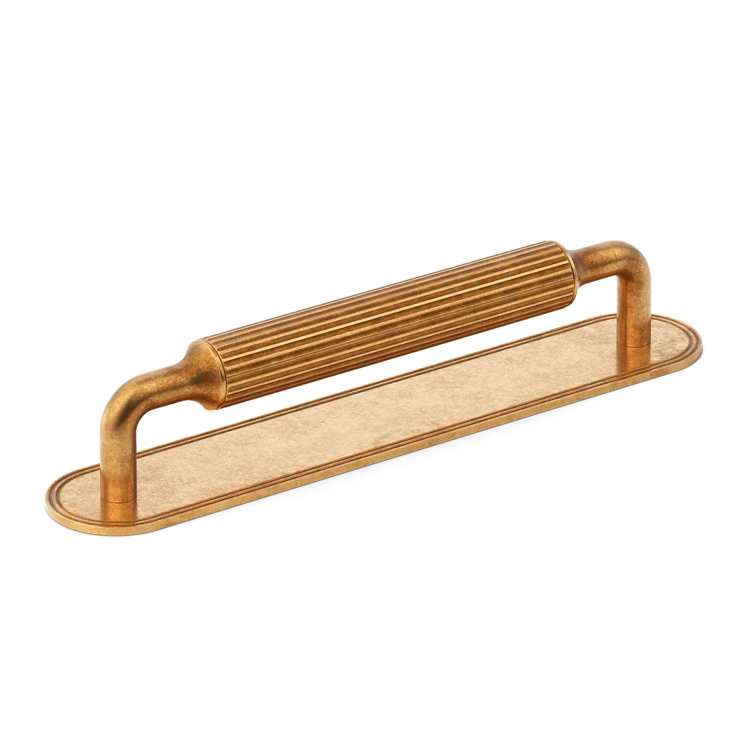 Armac Martin Barwick Ridged Cabinet Pull Handle With Backplate