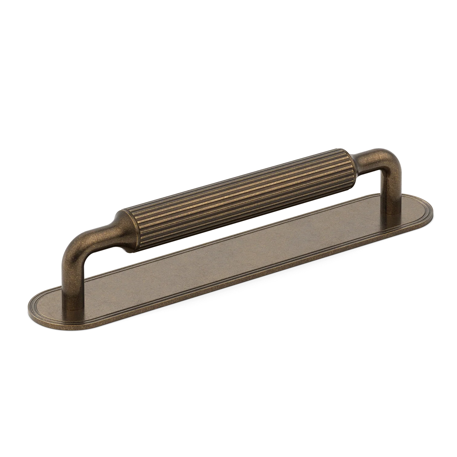 Armac Martin Barwick Ridged Cabinet Pull Handle With Backplate