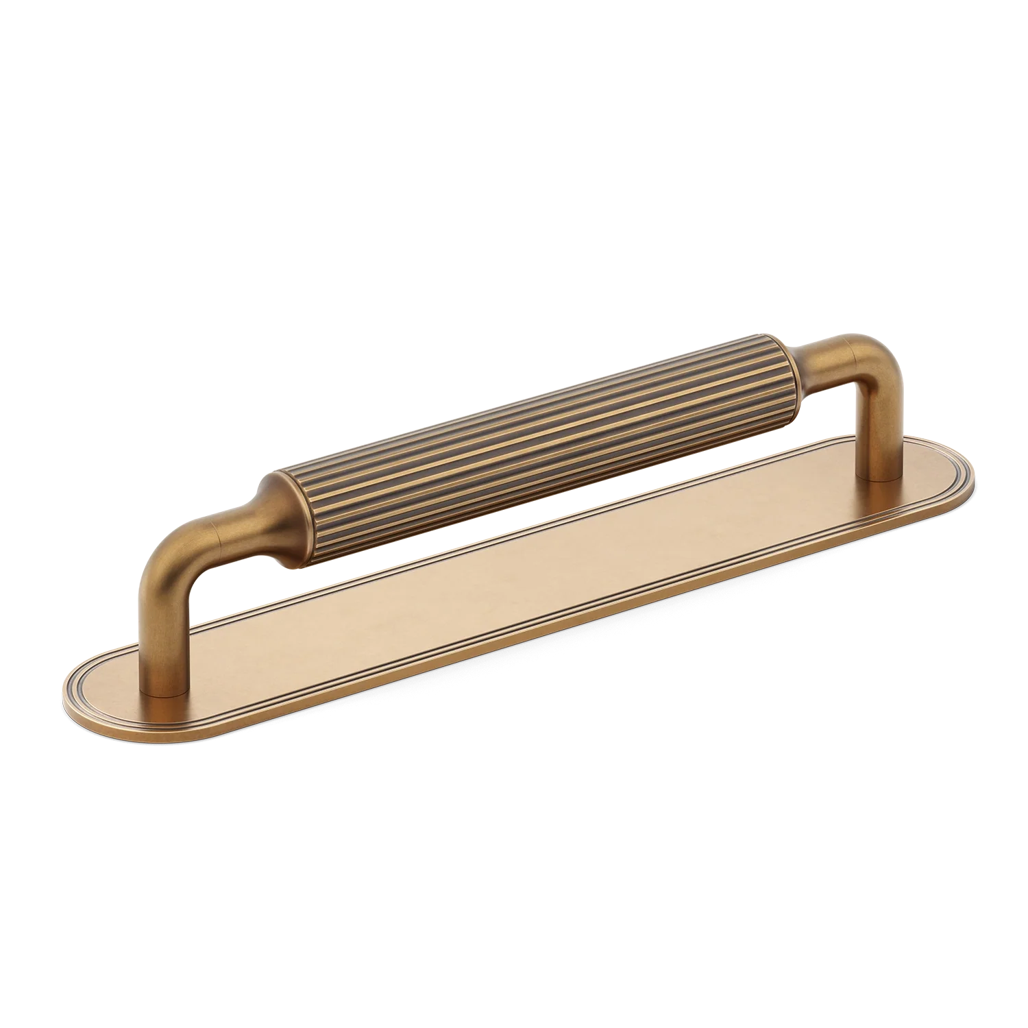 Armac Martin Barwick Ridged Cabinet Pull Handle With Backplate