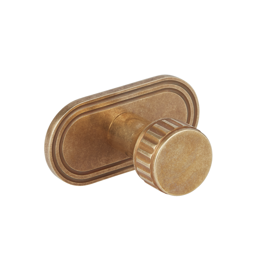 BEL - 22mm - Barwick Ridged Robe Hook With Backplate by Armac Martin - New York Hardware