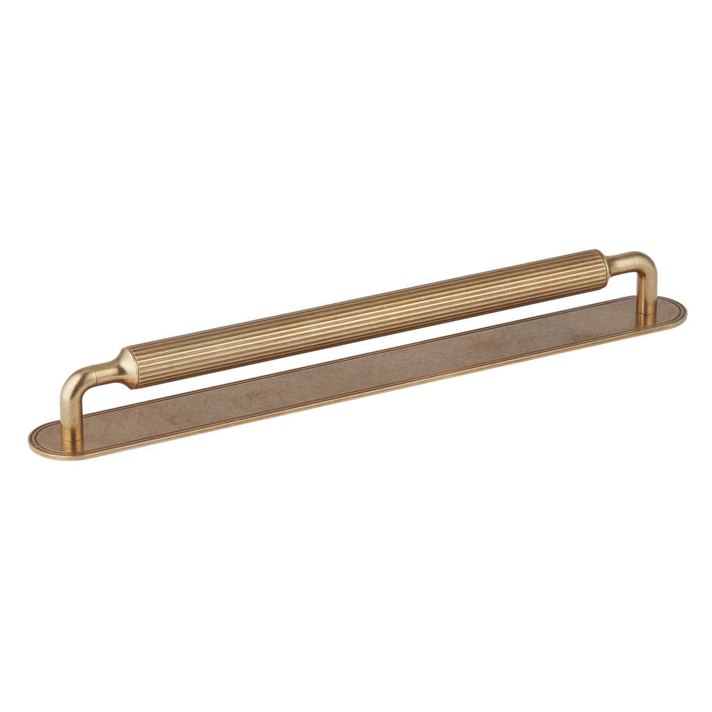 BEL - 384mm - Barwick Ridged Appliance Pull With Backplate by Armac Martin - New York Hardware