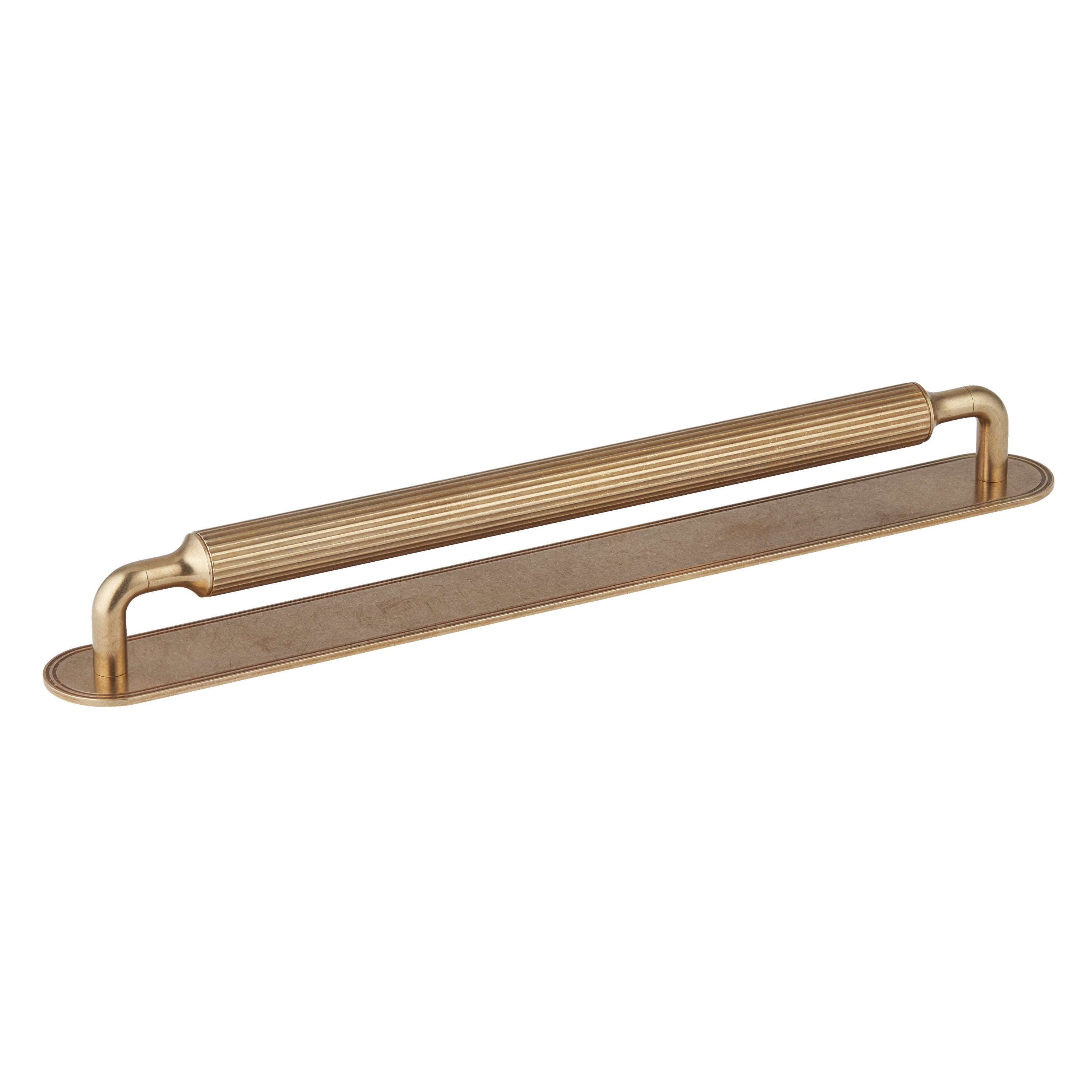 HBB - 608mm - Barwick Ridged Cabinet Pull Handle With Backplate by Armac Martin - New York Hardware