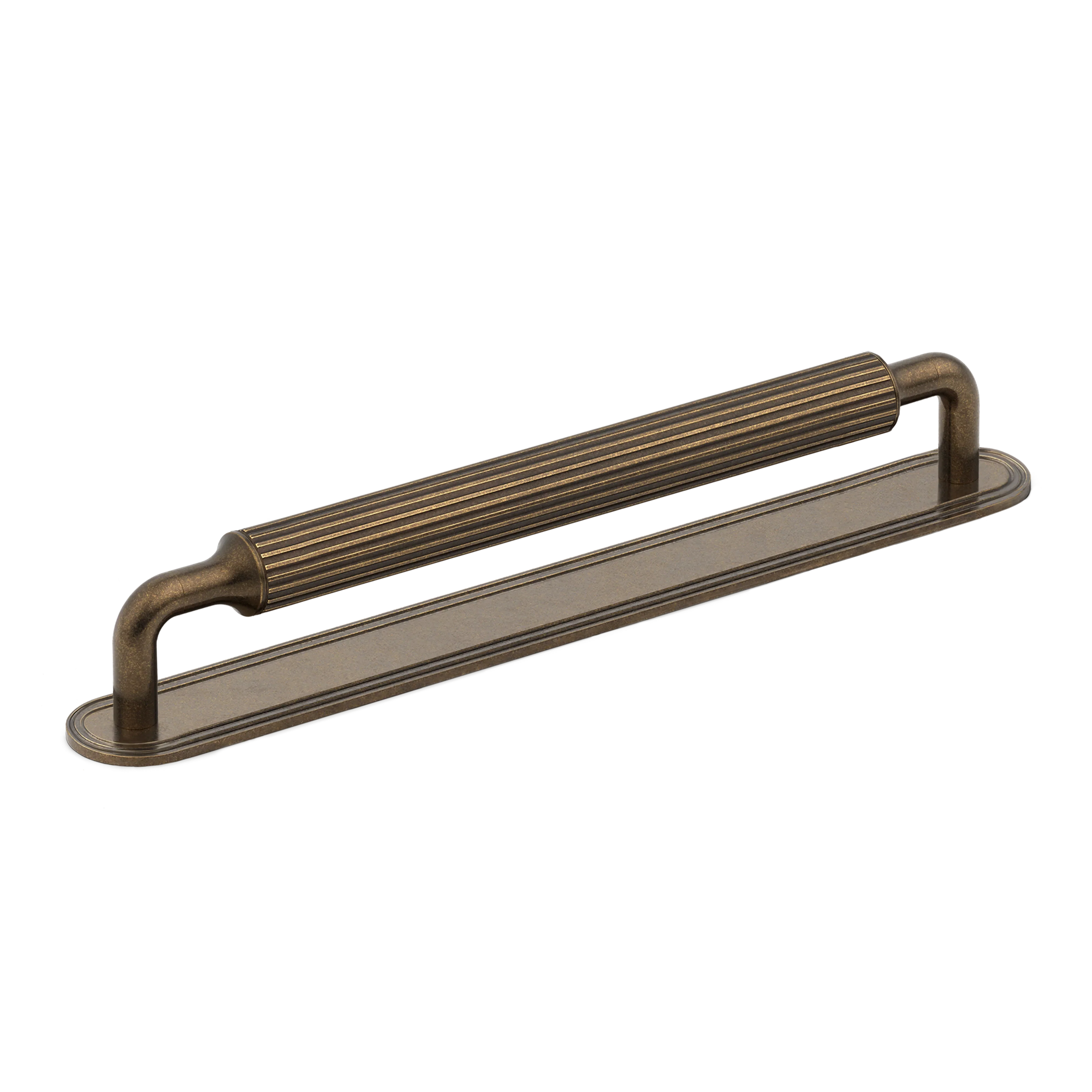 Armac Martin Barwick Slim Ridged Cabinet Pull Handle With Backplate