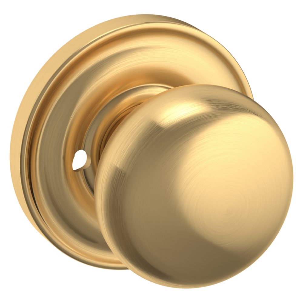 Baldwin 5000 Baltimore Knob Set with 5048 Round Rose Lifetime (PVD) Satin Brass / Privacy / Reversible