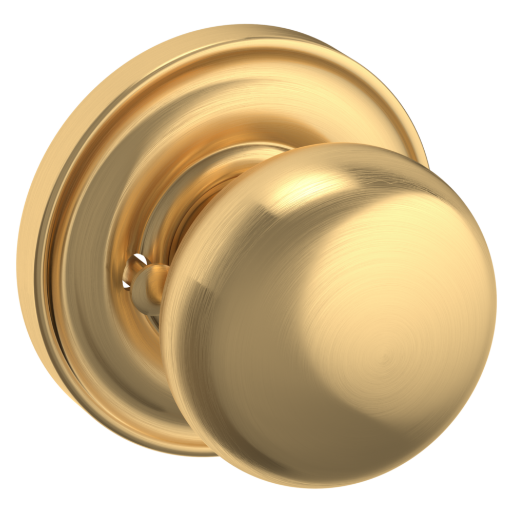 Baldwin 5000 Baltimore Knob Set with 5048 Round Rose Lifetime (PVD) Satin Brass / Privacy / Reversible