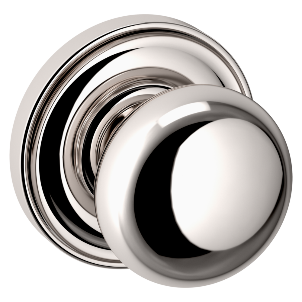 Baldwin 5000 Baltimore Knob Set with 5048 Round Rose Lifetime (PVD) Polished Nickel / Passage / Reversible