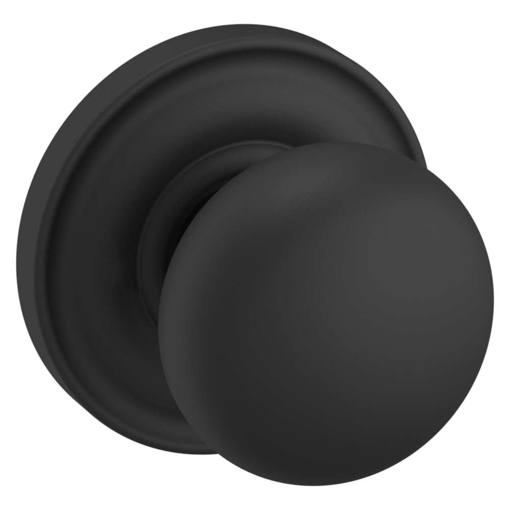 Baldwin 5000 Baltimore Knob Set with 5048 Round Rose Satin Black / Passage / Reversible