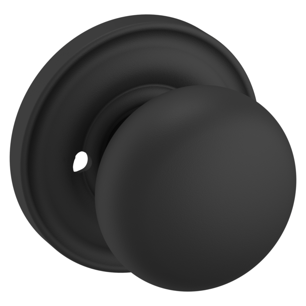 Baldwin 5000 Baltimore Knob Set with 5048 Round Rose Satin Black / Privacy / Reversible