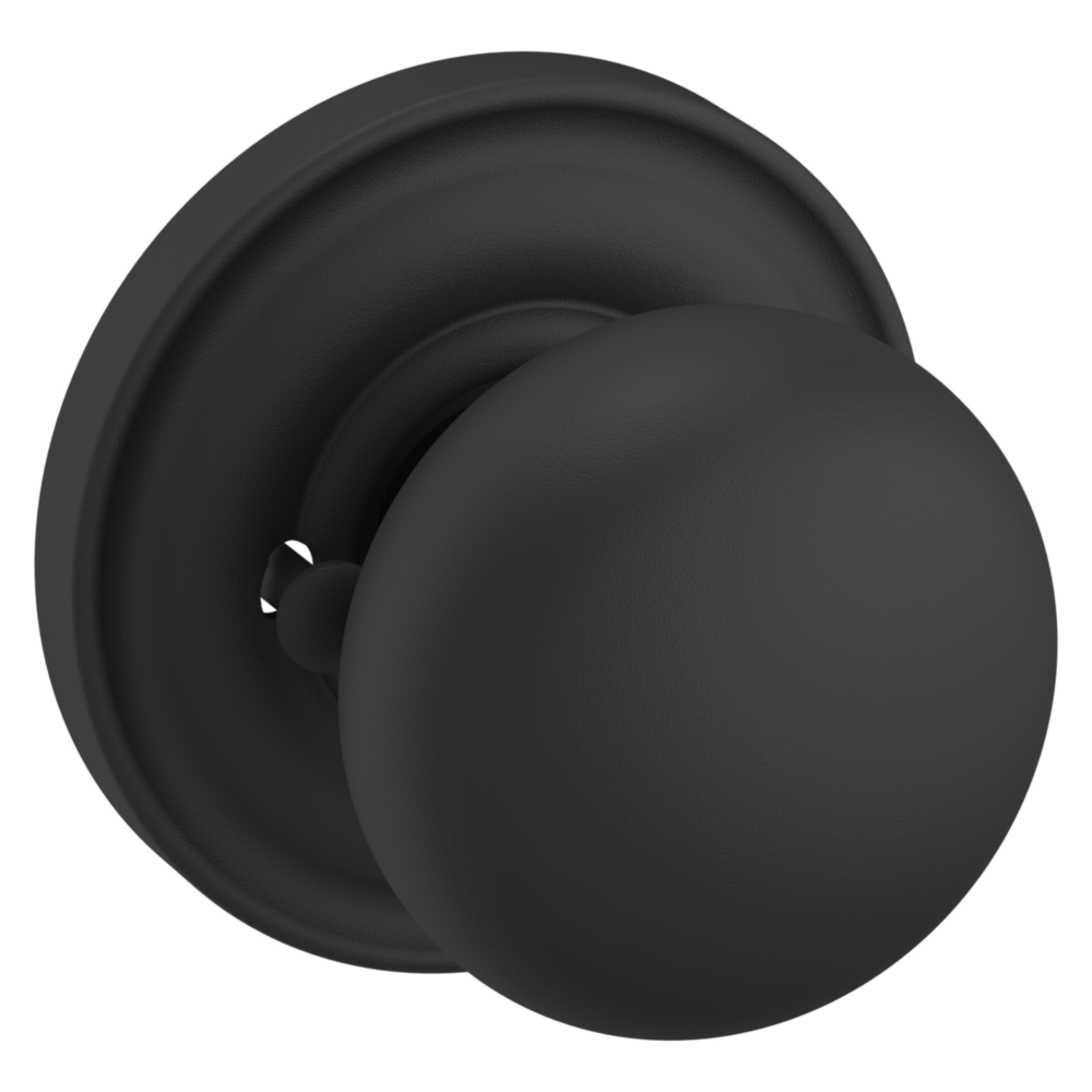 Baldwin 5000 Baltimore Knob Set with 5048 Round Rose Satin Black / Privacy / Reversible