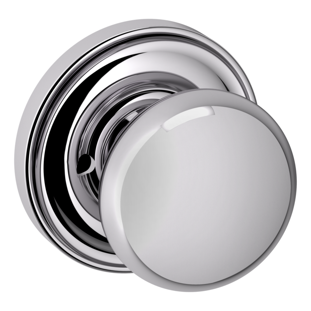 Baldwin 5000 Baltimore Knob Set with 5048 Round Rose Polished Chrome / Privacy / Reversible