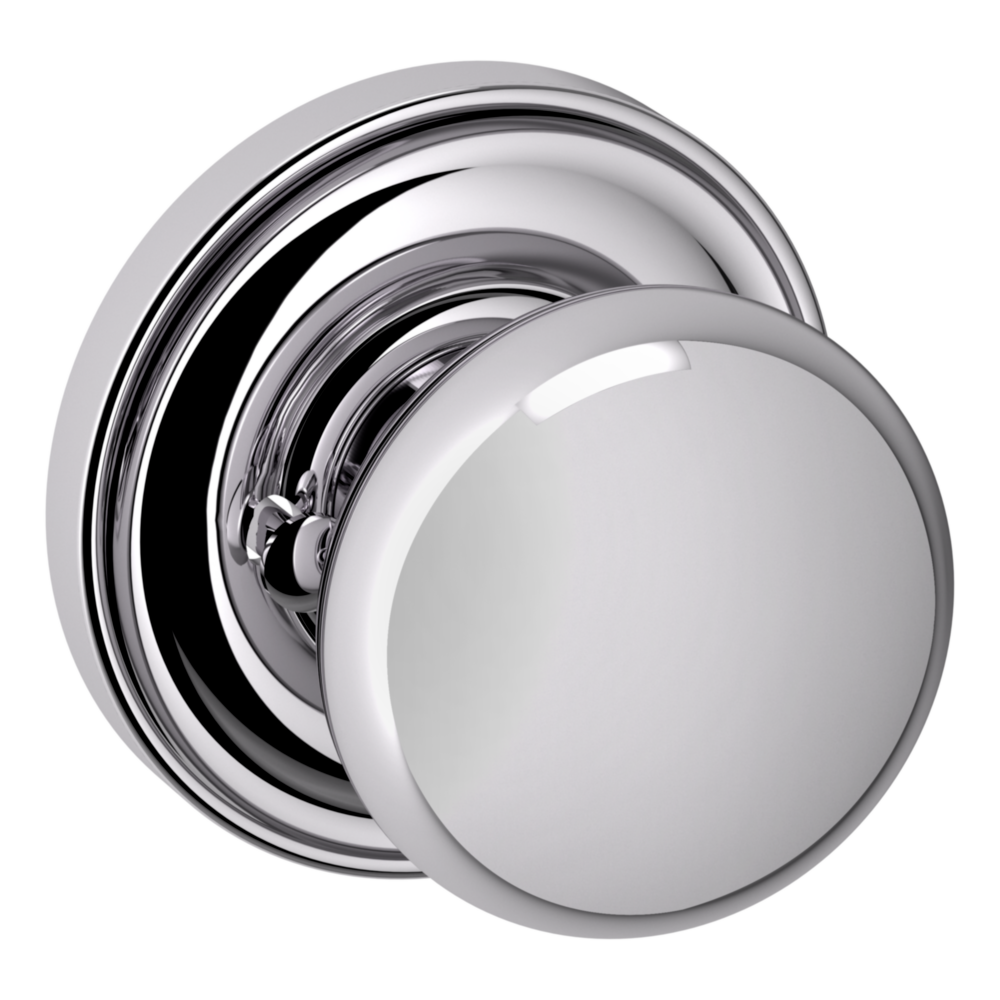 Baldwin 5000 Baltimore Knob Set with 5048 Round Rose Polished Chrome / Privacy / Reversible