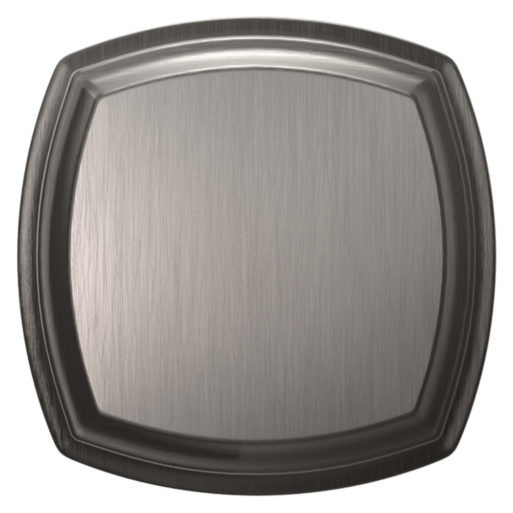 Baldwin 5011 Soft Modern Square Knob Set with 5058 Square Rose Lifetime (PVD) Graphite Nickel / Passage / Reversible