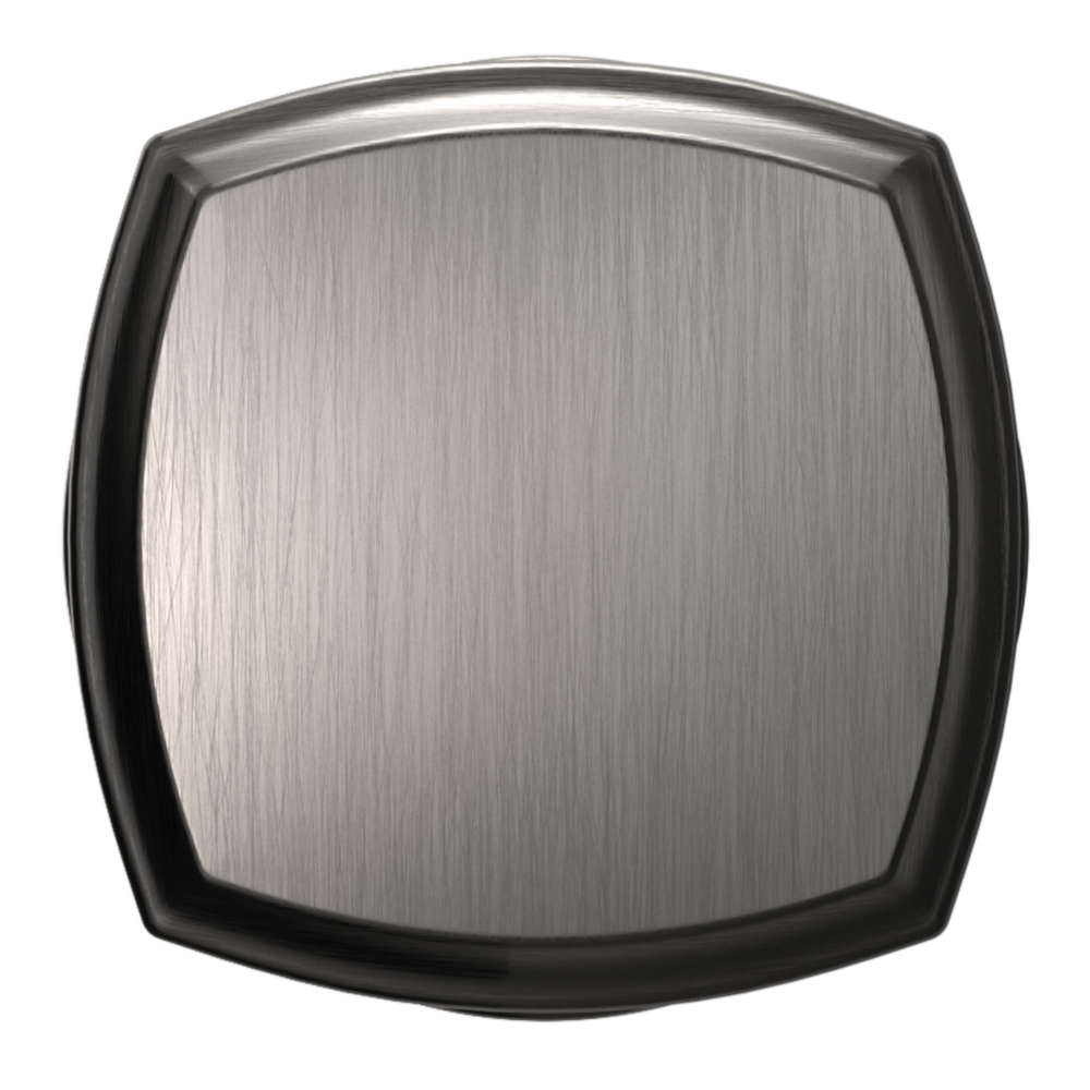 Baldwin 5011 Soft Modern Square Knob Set with 5058 Square Rose Lifetime (PVD) Graphite Nickel / Privacy / Reversible