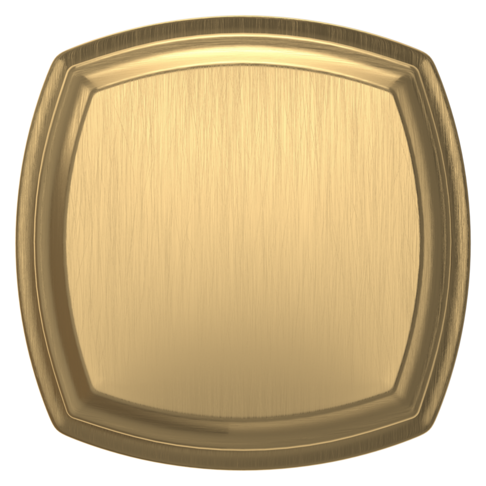 Baldwin 5011 Soft Modern Square Knob Set with 5058 Square Rose Lifetime (PVD) Satin Brass / Privacy / Reversible