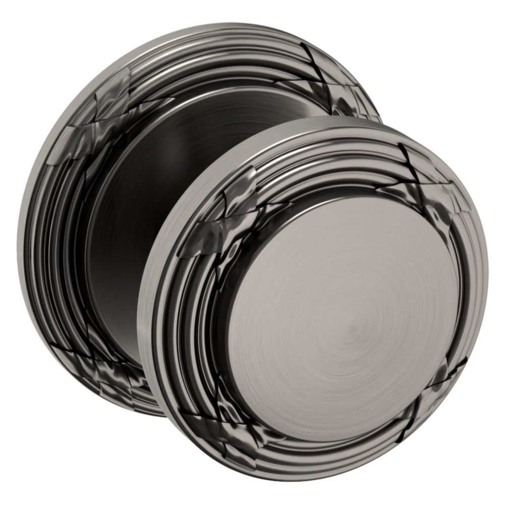 Baldwin 5013 Edinburgh Knob Set with 5021 Round Rose Lifetime (PVD) Graphite Nickel / Passage / Reversible