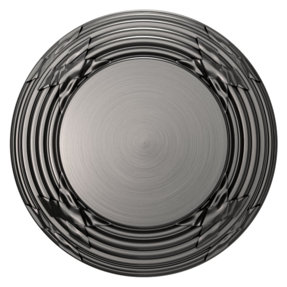 Baldwin 5013 Edinburgh Knob Set with 5021 Round Rose Lifetime (PVD) Graphite Nickel / Passage / Reversible