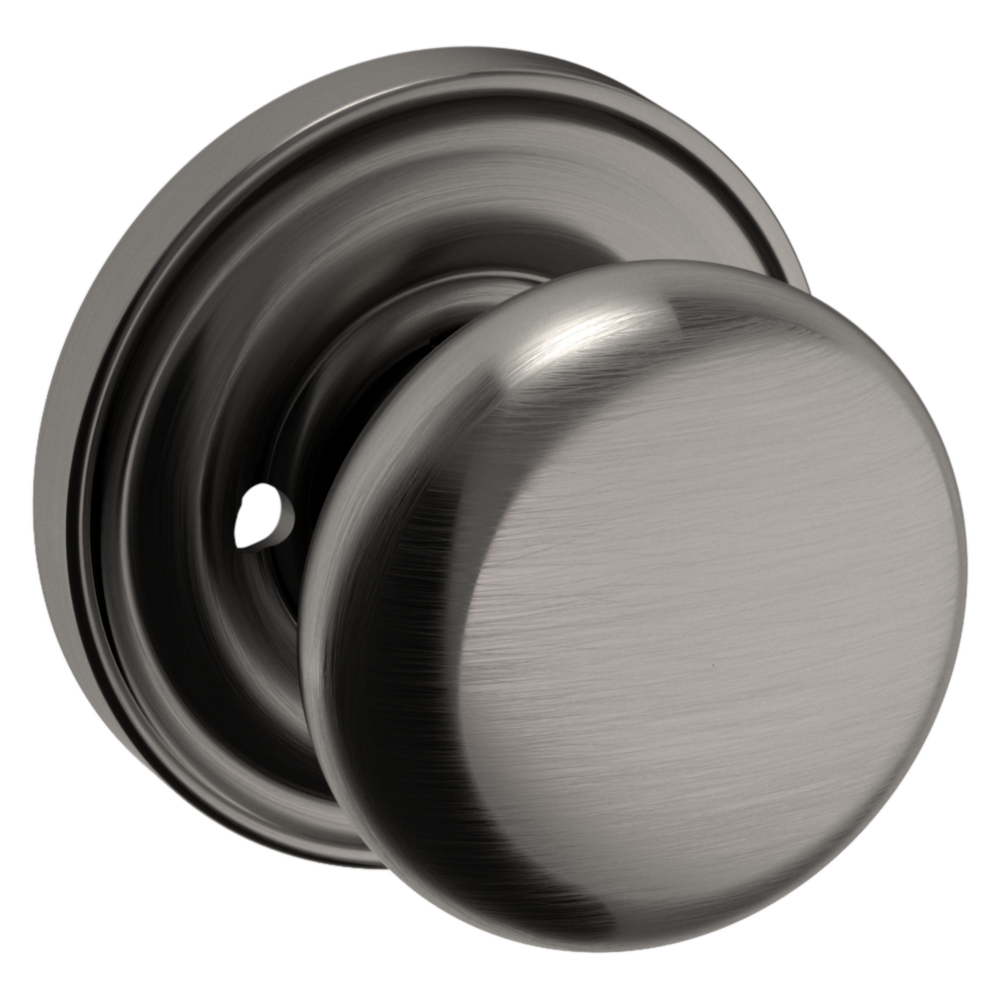 Baldwin 5015 Classic Knob Set with 5048 Round Rose Lifetime (PVD) Graphite Nickel / Privacy / Reversible