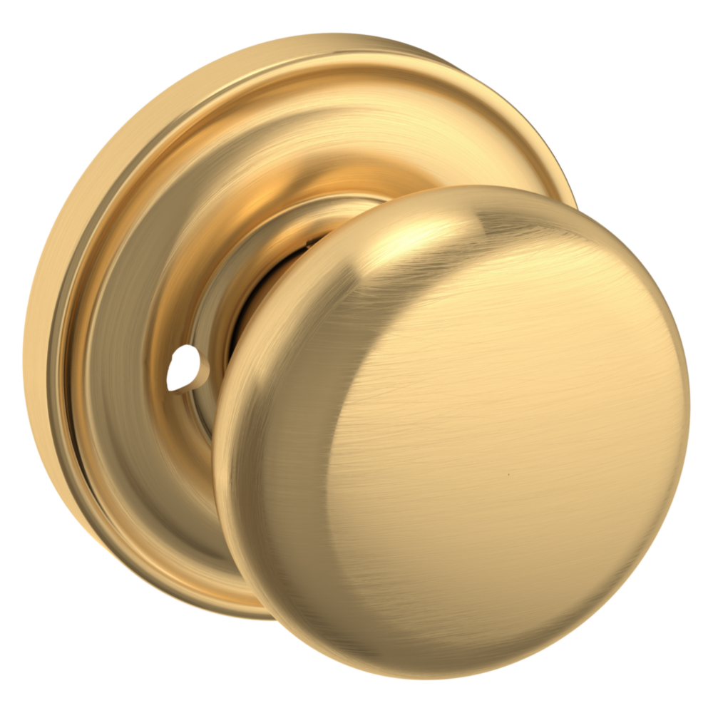 Baldwin 5015 Classic Knob Set with 5048 Round Rose Lifetime (PVD) Satin Brass / Privacy / Reversible
