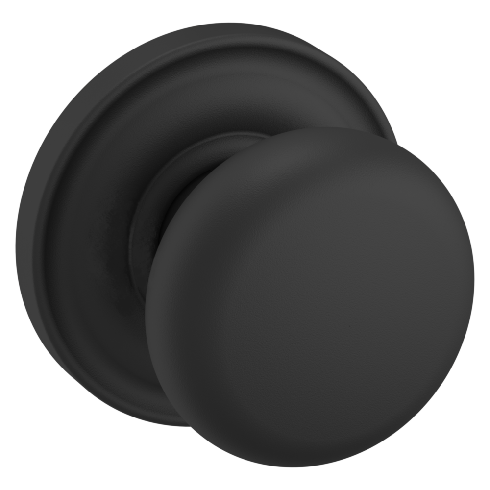 Baldwin 5015 Classic Knob Set with 5048 Round Rose Satin Black / Passage / Reversible