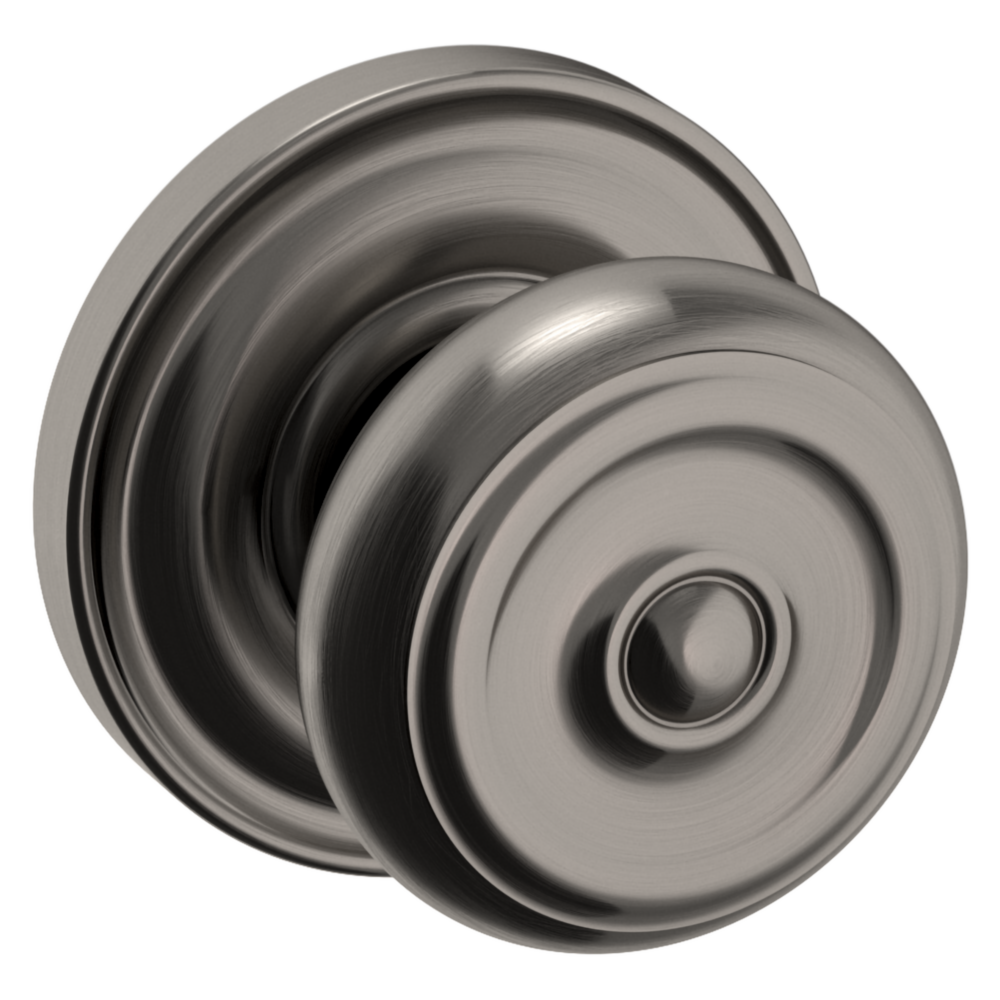 Baldwin 5020 Colonial Knob Set with 5048 Round Rose Lifetime (PVD) Graphite Nickel / Passage / Reversible