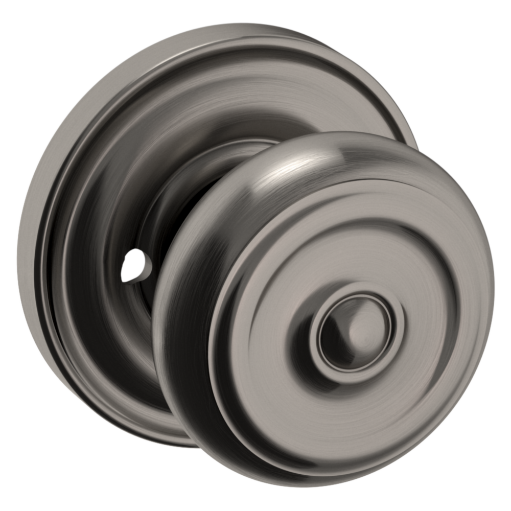 Baldwin 5020 Colonial Knob Set with 5048 Round Rose Lifetime (PVD) Graphite Nickel / Privacy / Reversible
