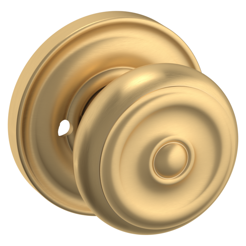 Baldwin 5020 Colonial Knob Set with 5048 Round Rose Vintage Brass / Privacy / Reversible