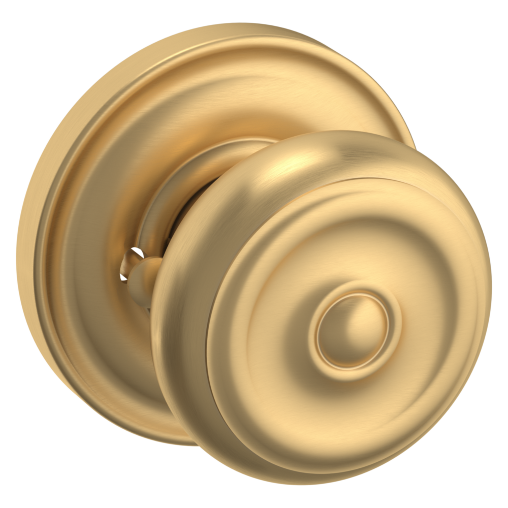 Baldwin 5020 Colonial Knob Set with 5048 Round Rose Vintage Brass / Privacy / Reversible