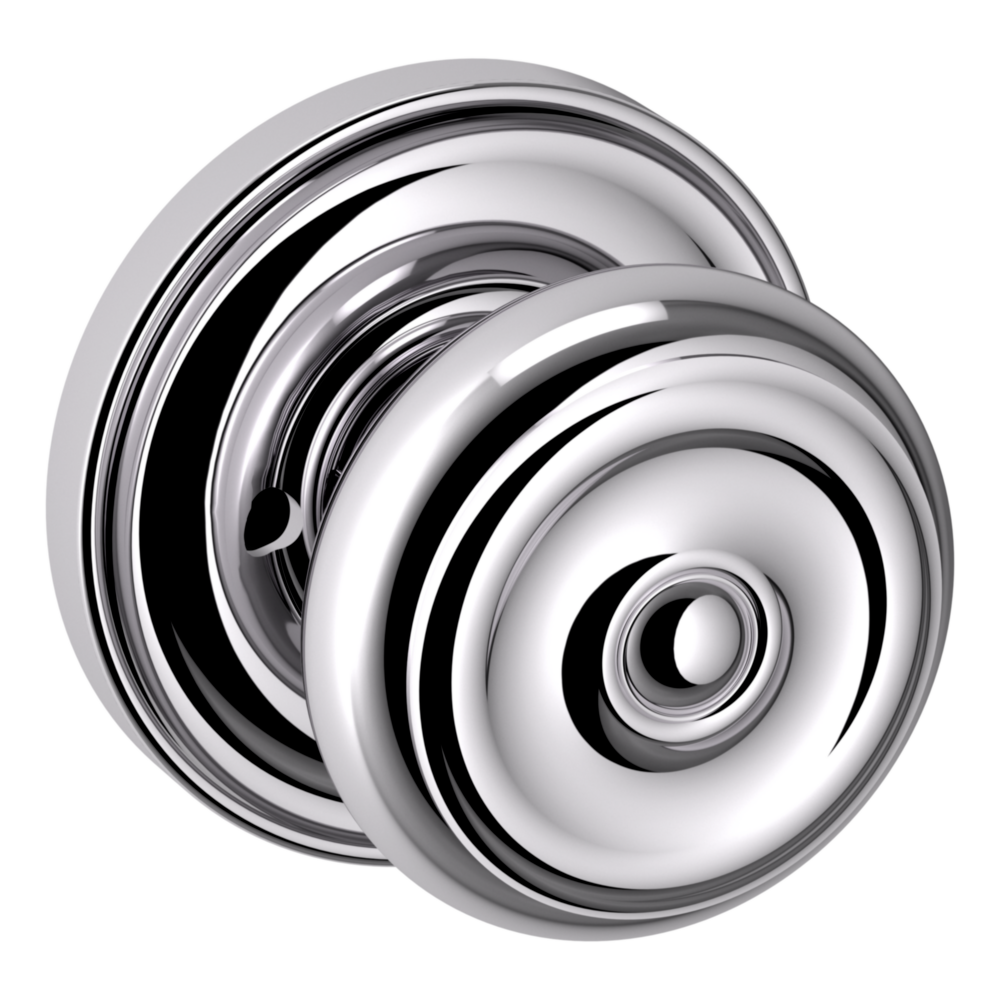 Baldwin 5020 Colonial Knob Set with 5048 Round Rose Polished Chrome / Privacy / Reversible
