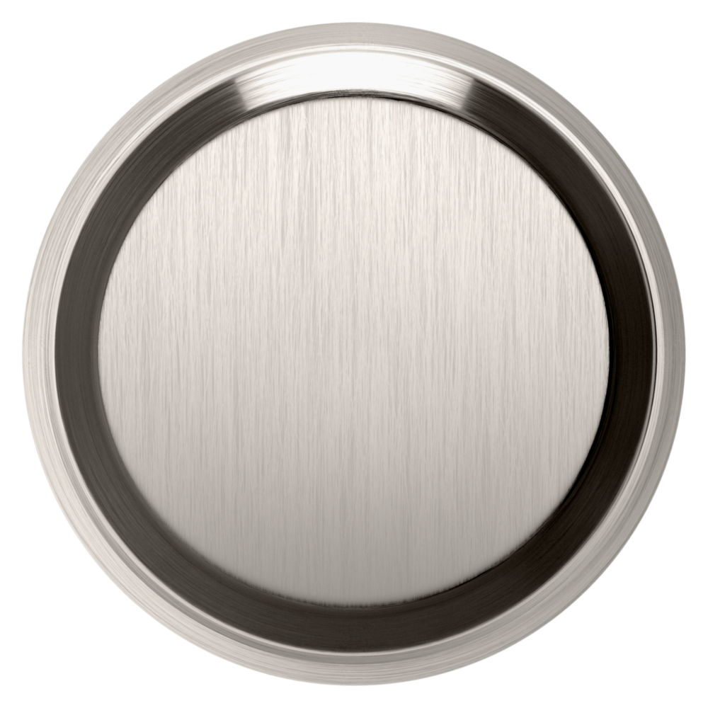 Baldwin 5023 Transitional Round Knob Set with R016 Round Rose Lifetime (PVD) Satin Nickel / Passage / Reversible