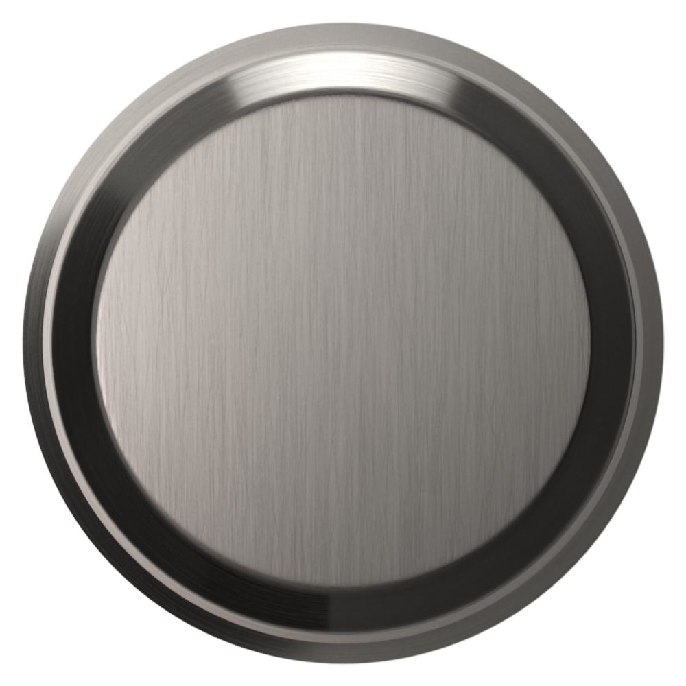Baldwin 5023 Transitional Round Knob Set with R016 Round Rose Lifetime (PVD) Graphite Nickel / Passage / Reversible