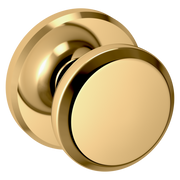 Baldwin 5023 Transitional Round Knob Set with R016 Round Rose Lifetime (PVD) Polished Brass / Passage / Reversible