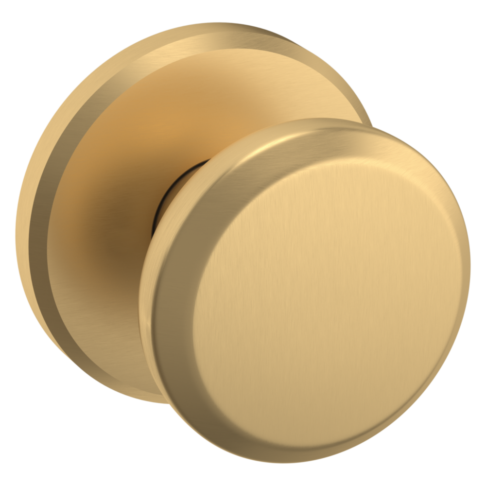 Baldwin 5023 Transitional Round Knob Set with R016 Round Rose Vintage Brass / Passage / Reversible