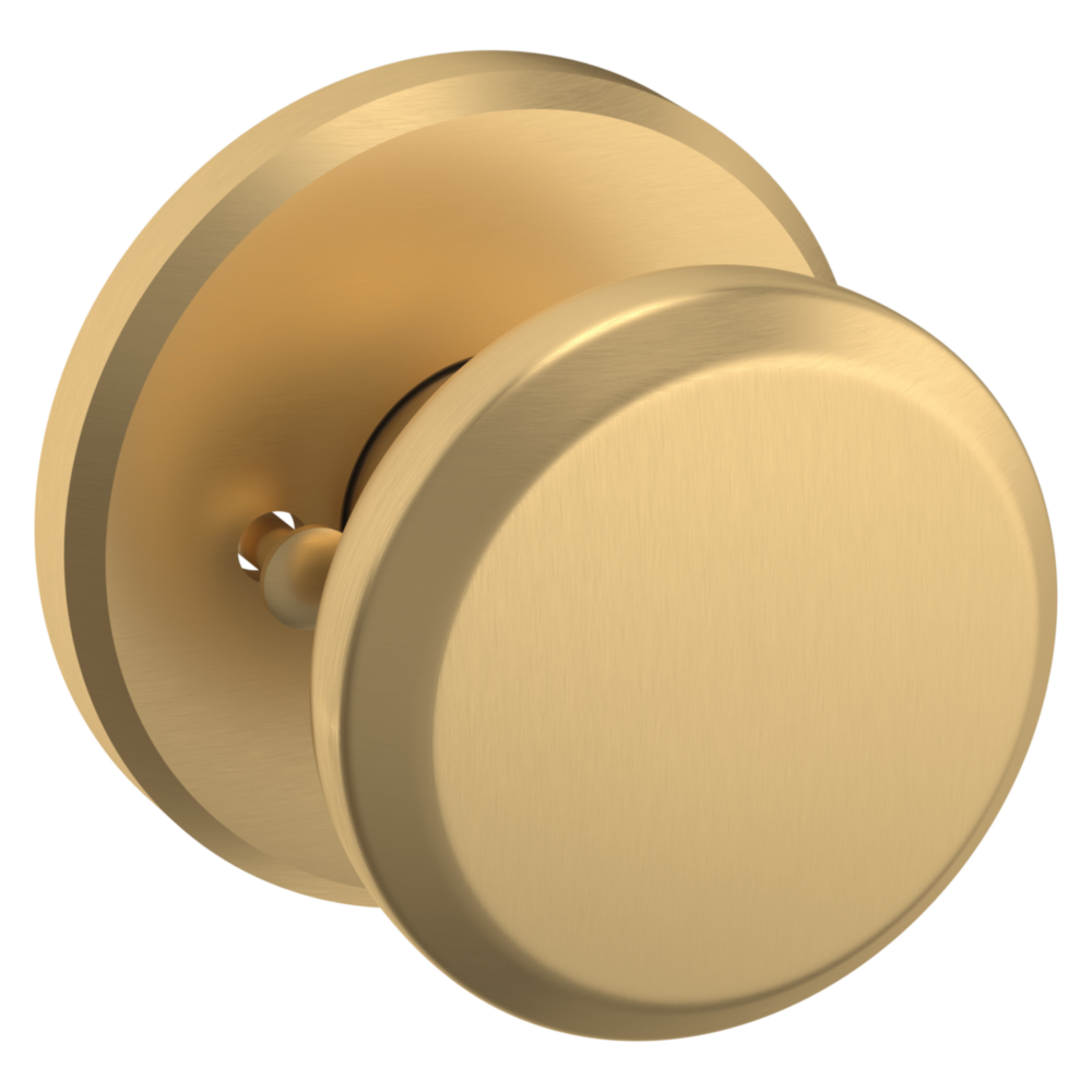 Baldwin 5023 Transitional Round Knob Set with R016 Round Rose Vintage Brass / Privacy / Reversible