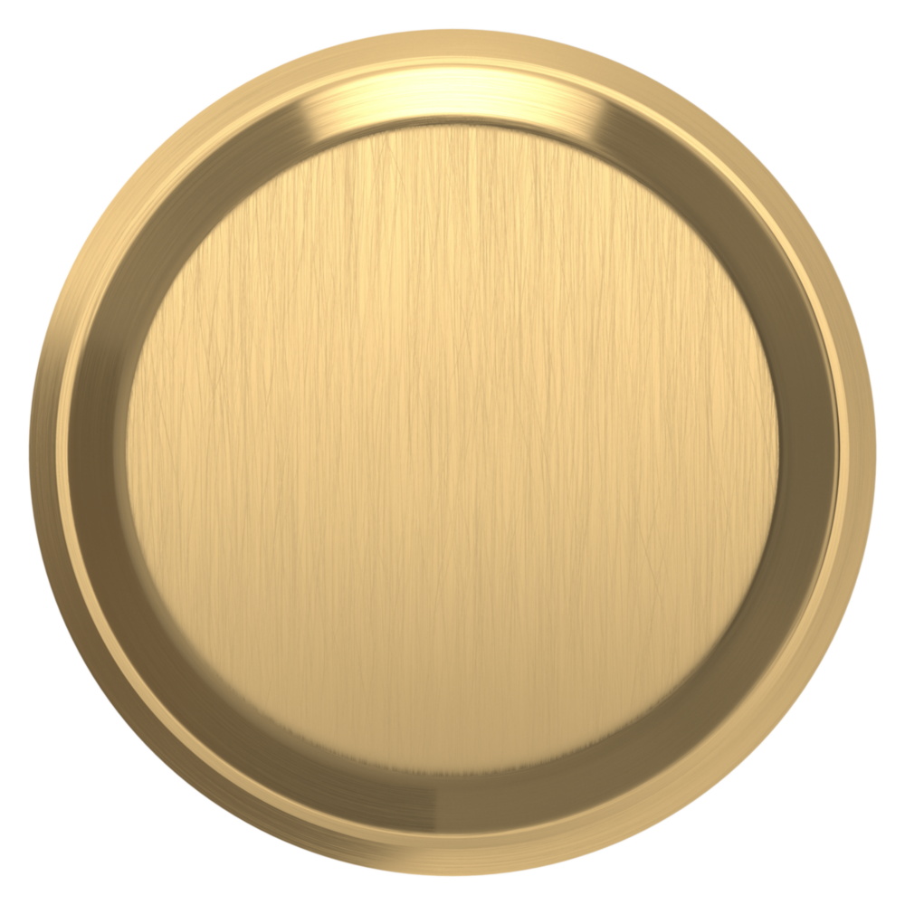 Baldwin 5023 Transitional Round Knob Set with R016 Round Rose Lifetime (PVD) Satin Brass / Passage / Reversible