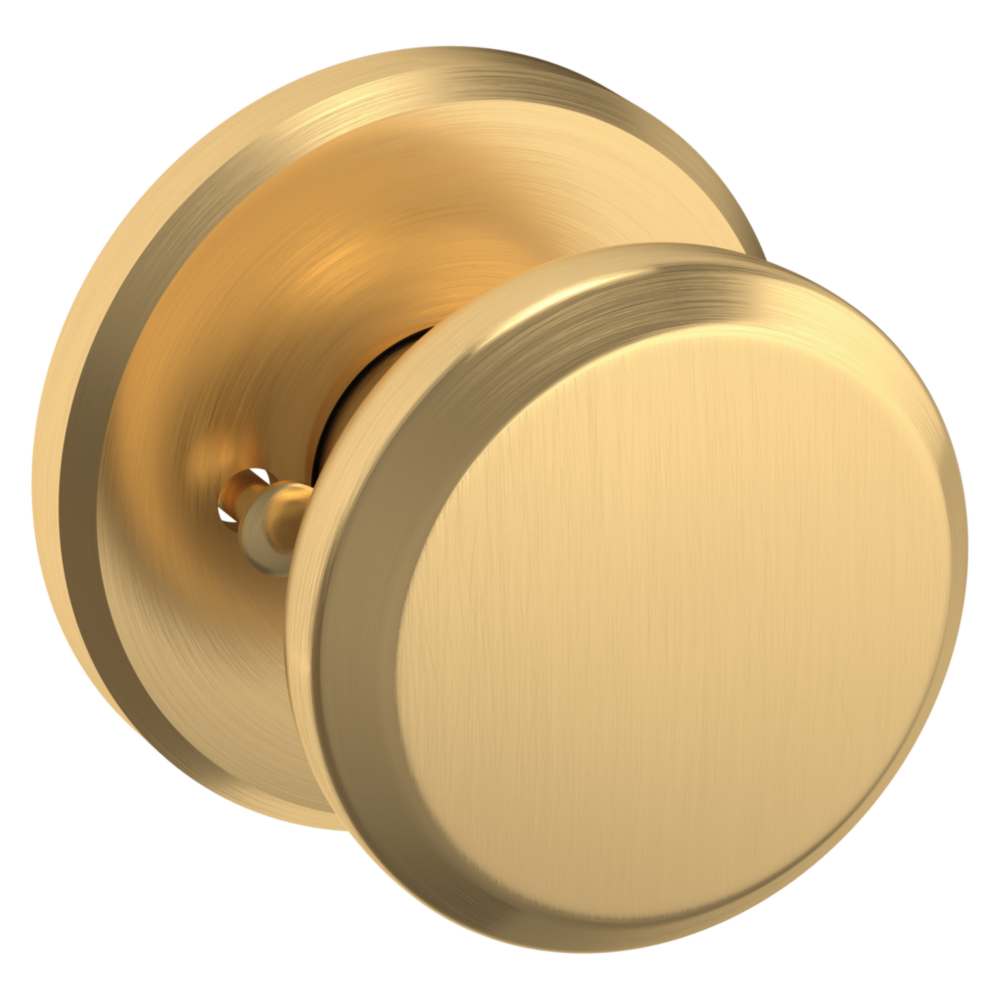 Baldwin 5023 Transitional Round Knob Set with R016 Round Rose Lifetime (PVD) Satin Brass / Privacy / Reversible
