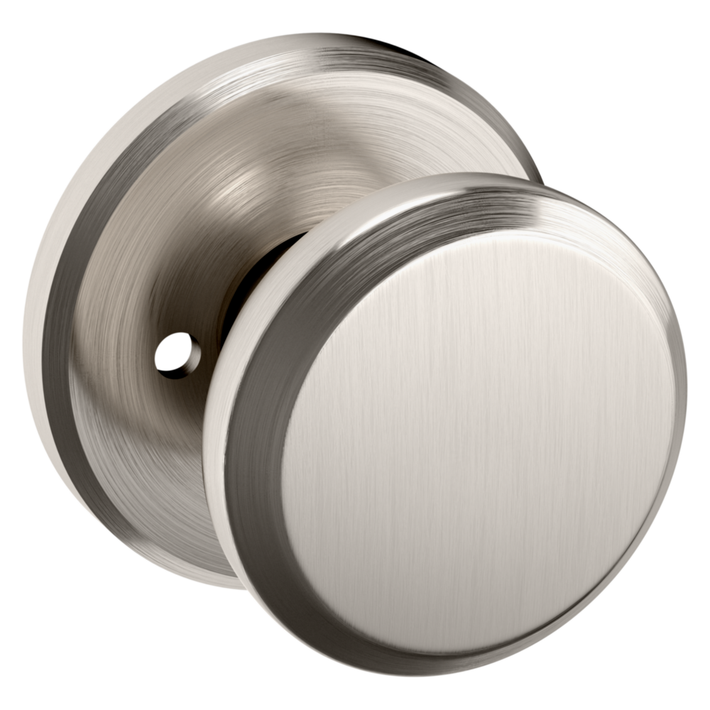 Baldwin 5023 Transitional Round Knob Set with R016 Round Rose Lifetime (PVD) Satin Nickel / Privacy / Reversible