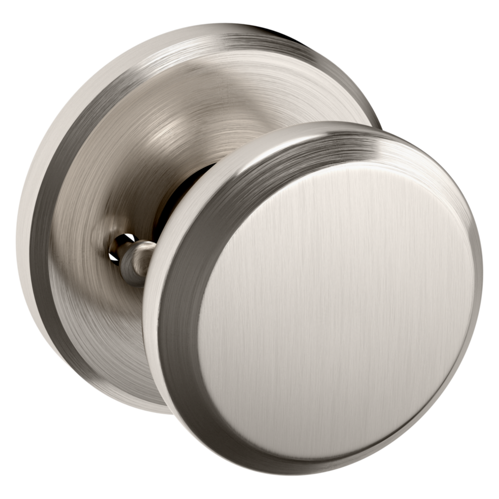 Baldwin 5023 Transitional Round Knob Set with R016 Round Rose Lifetime (PVD) Satin Nickel / Privacy / Reversible
