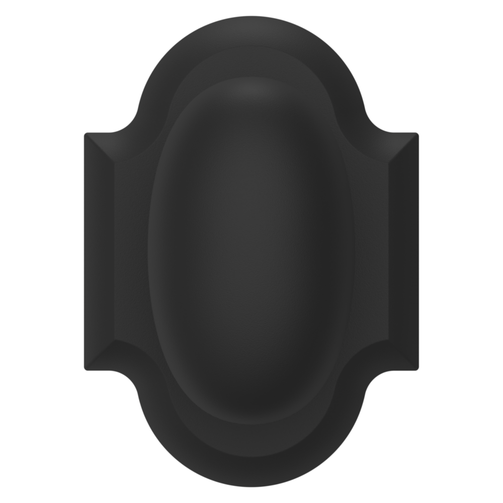 Baldwin 5024 Rustic Round Knob Set with R030 Round Rose Satin Black / Privacy / Reversible