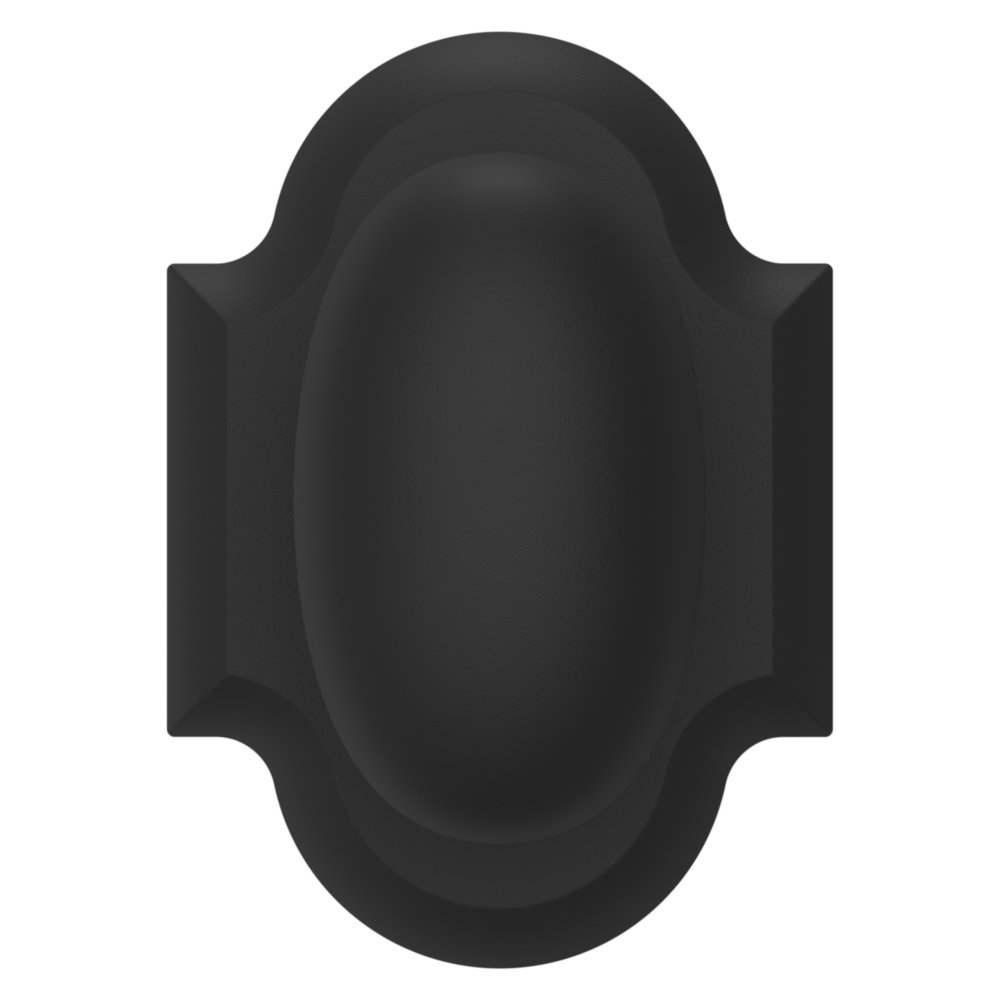 Baldwin 5024 Rustic Round Knob Set with R030 Round Rose Satin Black / Privacy / Reversible