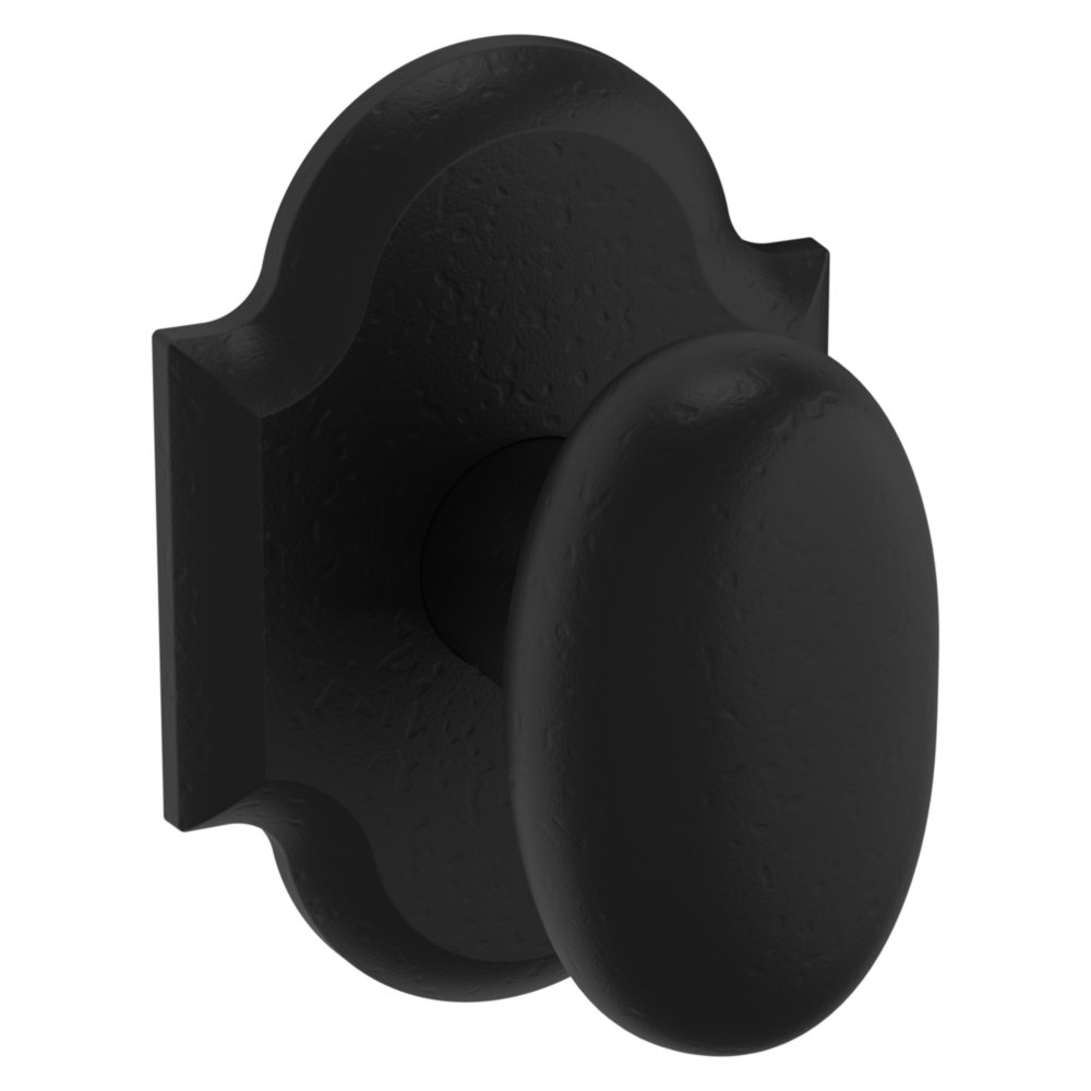 Baldwin 5024 Rustic Round Knob Set with R030 Round Rose Distressed Oil-Rubbed Bronze / Passage / Reversible