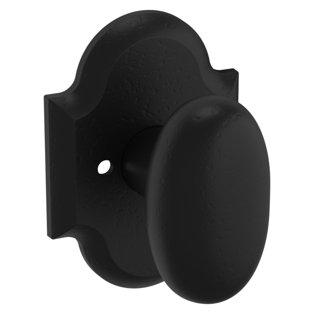 Baldwin 5024 Rustic Round Knob Set with R030 Round Rose Distressed Oil-Rubbed Bronze / Privacy / Reversible