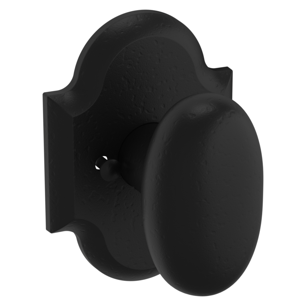 Baldwin 5024 Rustic Round Knob Set with R030 Round Rose Distressed Oil-Rubbed Bronze / Privacy / Reversible