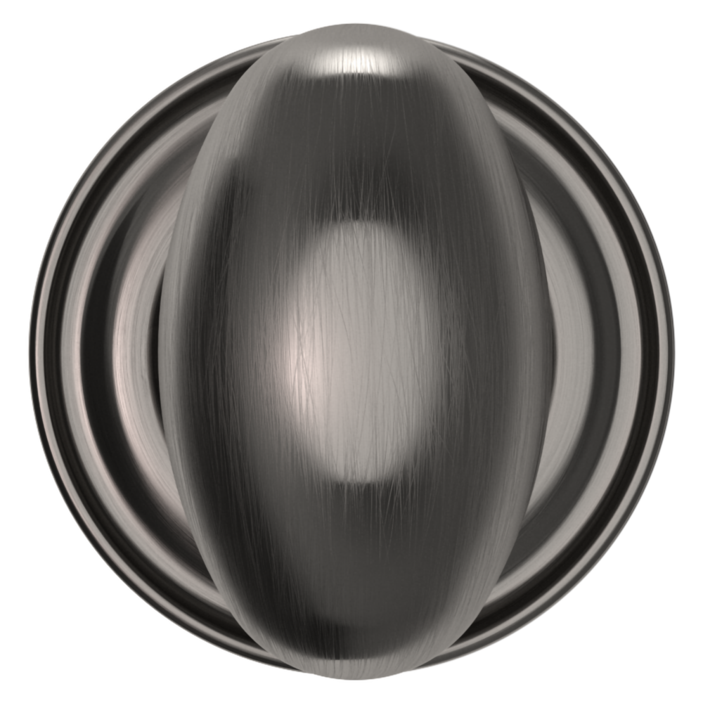 Baldwin 5025 Egg Knob Set with 5048 Rose Lifetime (PVD) Graphite Nickel / Passage / Reversible