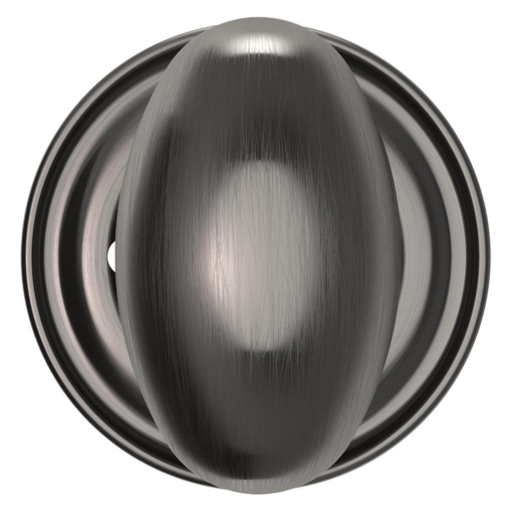 Baldwin 5025 Egg Knob Set with 5048 Rose Lifetime (PVD) Graphite Nickel / Privacy / Reversible