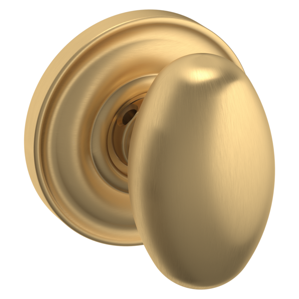 Baldwin 5025 Egg Knob Set with 5048 Rose Vintage Brass / Passage / Reversible